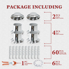 JESONN 60 lug nut covers packed together for full-wheel coverage benefit