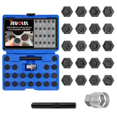 JEUCLEL front case open showing organized 22-piece kit for quick access