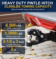 JEXTRA closeup of 2-inch ball and coupler detail for secure dual-type towing