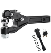 JEXTRA front view pintle hitch showing full assembly and heavy-duty shape benefits