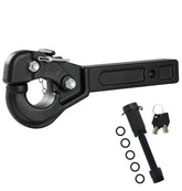 JEXTRA front view of pintle hitch showing forged hook and powder coat protection