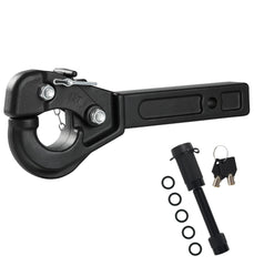 JEXTRA front view of pintle hitch showing forged hook and powder coat protection
