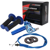 JFG RACING front view of blue throttle assembly showing clean fit and durability