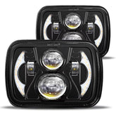 JHLion front view of 5x7 headlight showing clean lens and modern styling for safer driving