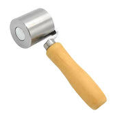 JIADING seam roller front view showing stainless steel wheel and wood handle for durable sealing