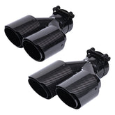 Jiarear gloss dual exhaust tips front view showing sporty finish and visual upgrade
