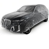 Jibrelxion front view of clear car cover showing full vehicle protection and easy fit