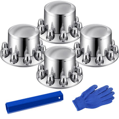 JiiinMiiin front view of four-pack axle covers, polished appearance, improves wheel look