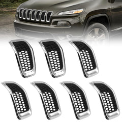 JINCHEN full front grille view showing chrome trim and honeycomb mesh benefit: upgraded look