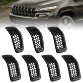 JINCHEN front view installed on Jeep Cherokee showing sleek black finish and improved look
