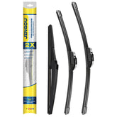 JINGOU front packaging showing 26, 20, 14 inch blades and clear fit benefits