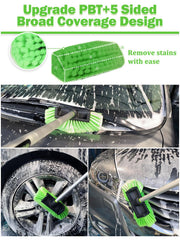 Jisejima angled brush face cleaning around mirror to access tight contours effectively