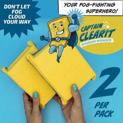 JJ KENT sponge wiping a bathroom mirror to show streak-free finish benefit