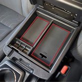 JKCOVER front view showing red-trimmed tray improving organization