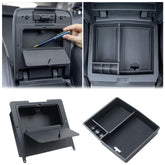JKCOVER front view of center console organizer showing clean fit and storage benefit