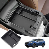 JKCOVER front view of center console tray showing neat storage and improved organization