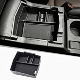 JKCOVER center console tray front view showing neat storage benefit