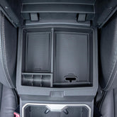 JKCOVER front view of center console tray showing clean fit and style