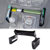 JKCOVER front view installed in Jeep console, adds tidy storage