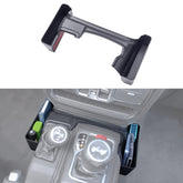 JKCOVER front view installed beside gear shifter offering extra storage