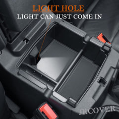 JKCOVER installed in Jeep console demonstrating tidy organized storage