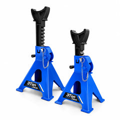 JKWQFBOYAN front view of both jack stands showing compact pair and stability