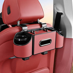 Joezhe front view organizer showing cup holders and tissue slot for tidy storage