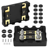 Joinfworld front view of ANL fuse holder showing posts and cover for neat installations