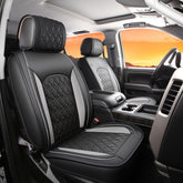 JOJOBAY front seat covers packaging showing fit and contents benefits protection