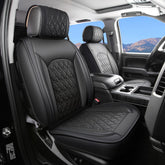 JOJOBAY front seats packaging showing complete cover pair and hardware benefit protection