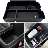 JOJOMARK front view of center console insert showing clean fit and storage benefit