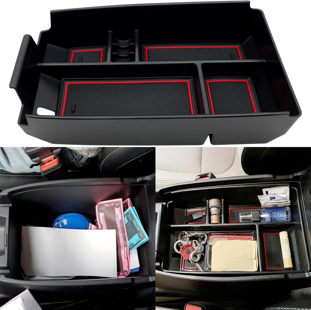 JOJOMARK front view of center console tray showing clean organized storage