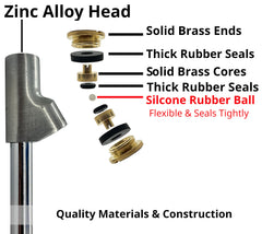 Jon MFB close-up of brass core and zinc alloy head highlighting corrosion resistance