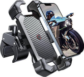 JOYROOM front view on motorcycle handlebar showing secure fit and quick access