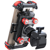 JOYROOM front view showing secure red phone mount and visible clamp benefit stability