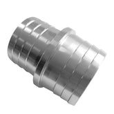 JoyTube front view of aluminum hose barb adapter, shows fitting and flange for secure splice