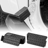 JOYTUTUS front view foot peg mounted on Wrangler showing improved stepping surface