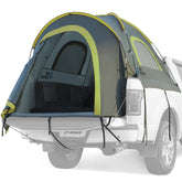 JOYTUTUS front view green tent showing full truck-bed coverage and weather protection