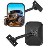 JOYTUTUS front-mounted mirror on Jeep showing secure fit and clear view