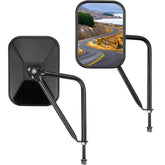 JOYTUTUS front-mounted mirror on Wrangler showing clear wide view benefit