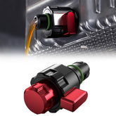 JOYTUTUS front view of oil drain plug showing valve and threads for easy replacement