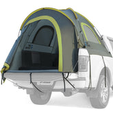 JOYTUTUS front view of truck tent showing quick setup and weather protection