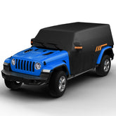 JOYTUTUS front view of cab cover protecting Wrangler and resisting weather