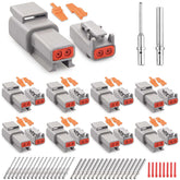 JRready front view of 2-pin DTM connector kit showing housings and components for reliable connections