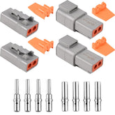 JRready front view of DTP 2-pin connector showing durable housing and secure latch
