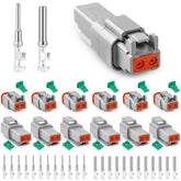 JRready front packaging showing six 2-pin DT connector sets and contents benefits durability