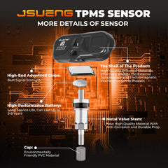 Jsueng sensor mounted on valve stem demonstrating proper fit and secure attachment