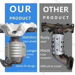 JT catalytic converter honeycomb substrate cutaway showing OEM-grade catalyst for cleaner emissions