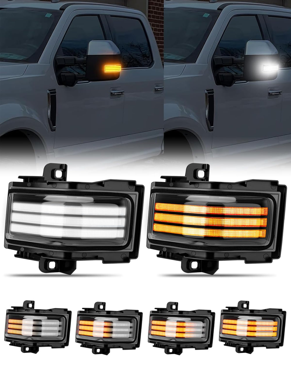 JURPLIX front view of mirror marker light showing clear lens and clean fitment benefit
