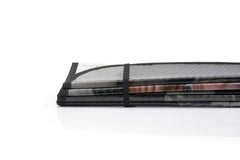 JUST FUNKY sun shade folded compactly for easy storage in glovebox or trunk